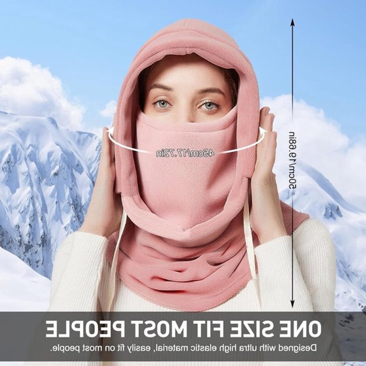 Thermische Fleece Balaclava voor Vrouwen - Warme Winddichte Gezichtsmasker voor Skiën, Fietsen en Hardlopen met Nekwarmer