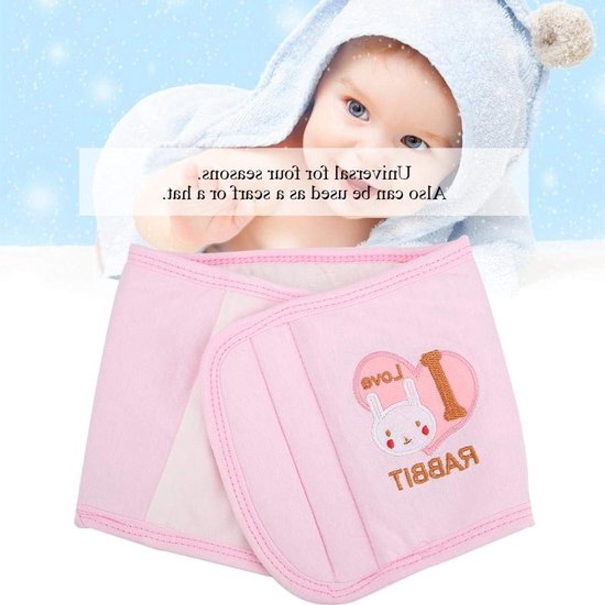 Dikke Katoenen Buikbedekking voor Baby's met Navelstrengband - Warmte Wikkel voor Pasgeborenen en Comfortabele Tailleband (Roze)