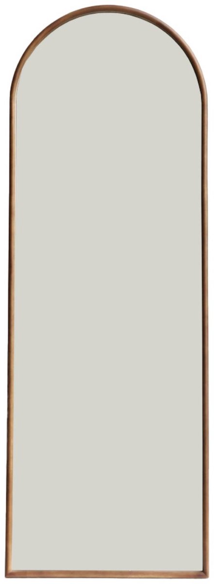 sweeek - Staande boogspiegel van rubberhout met stalen basis 170cm - liam