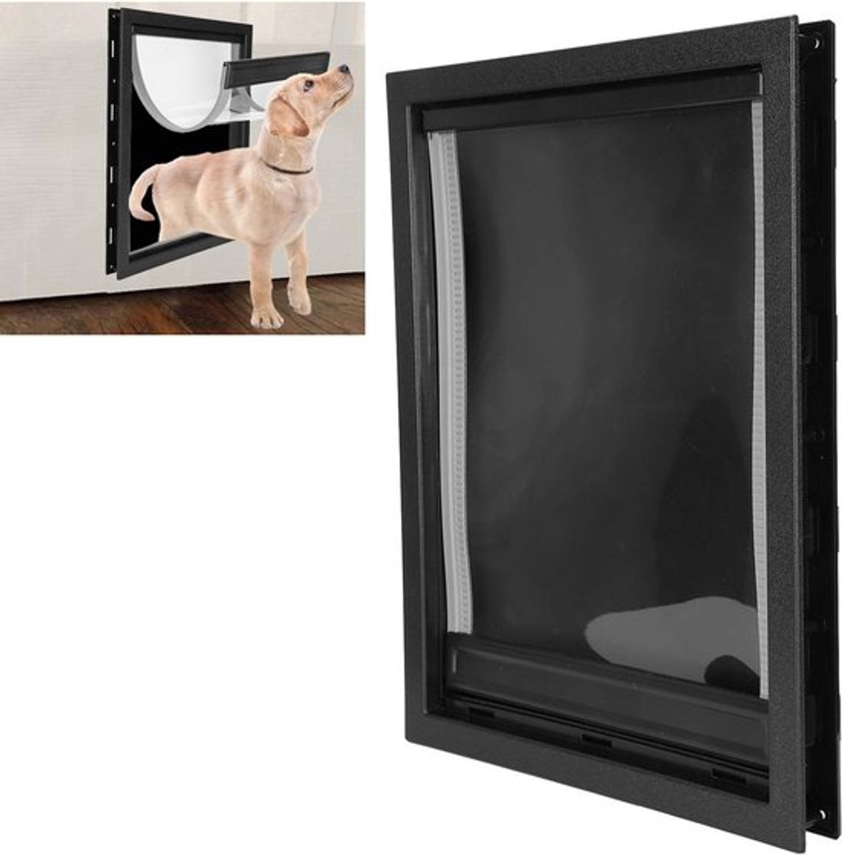 Hondenluik voor Grote Honden, Magnetisch Dierluik, Verwijderbaar Plastic, Twee Richtingen, Geschikt voor Middelgrote en Grote Huisdieren