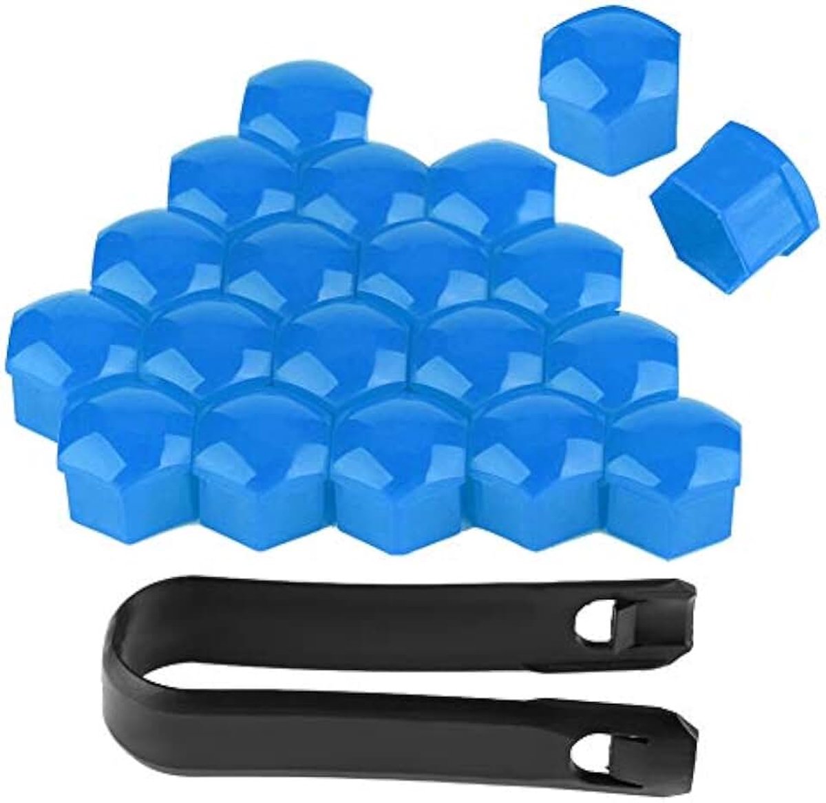 Autowiel Moer Bescherming, 20st 19mm Autowiel Moerkappen Auto Hub Schroefdeksel Bout Velgen Buitenbescherming(blauw)