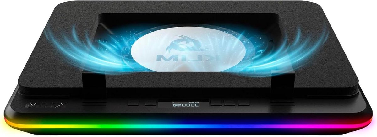 Laptop Koeler - Koelplatform Ventilator - Gaming Laptop Koelen - Slim Inlaysysteem - 15.6-17 inch - Zwart