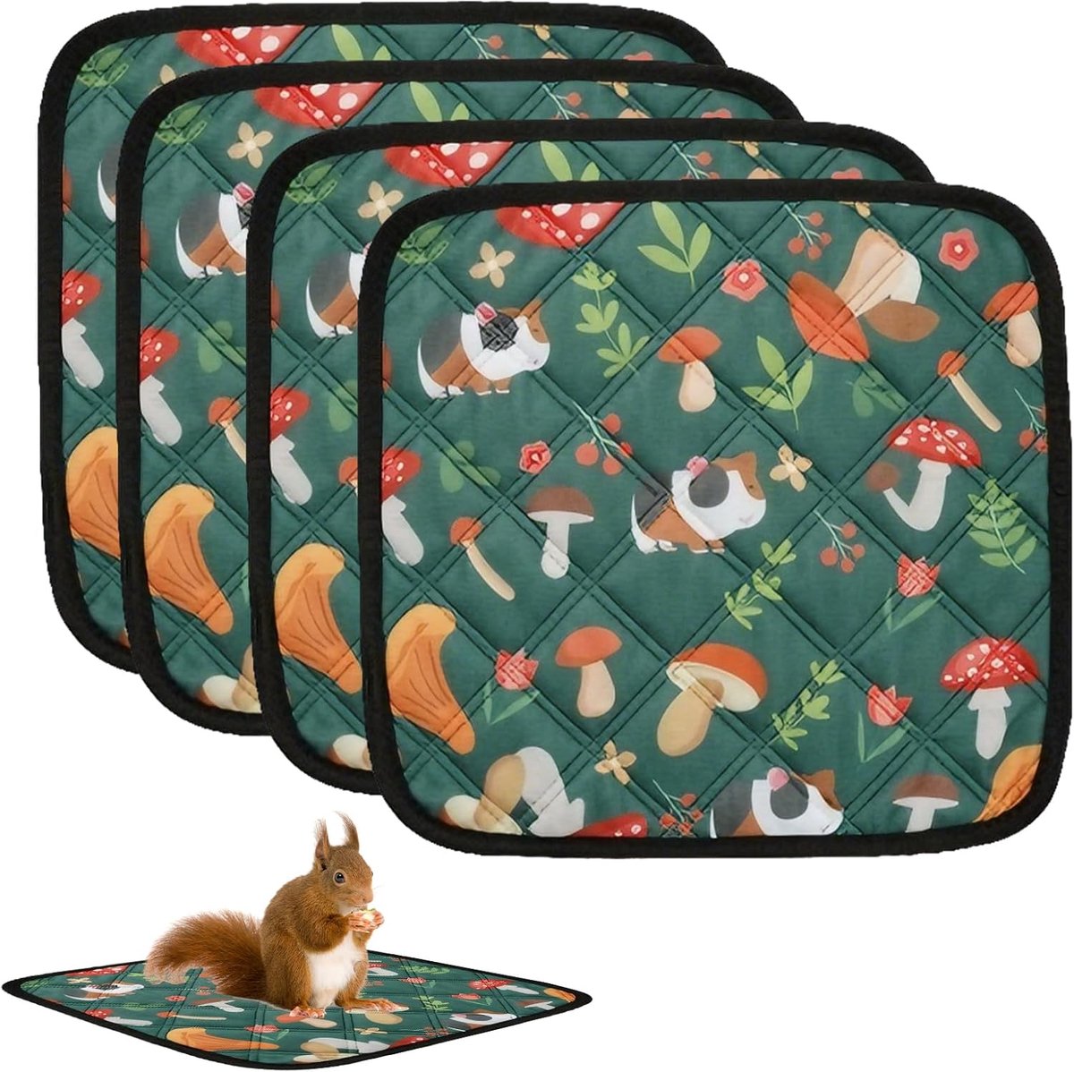4 stuks herbruikbare plaspads, wasbare plaspads voor cavia's en konijnen, waterdichte en snel absorberende puppypads voor cavia's, konijnen, hamsters, voor kooi, vloer, bank, 30 x 30 cm