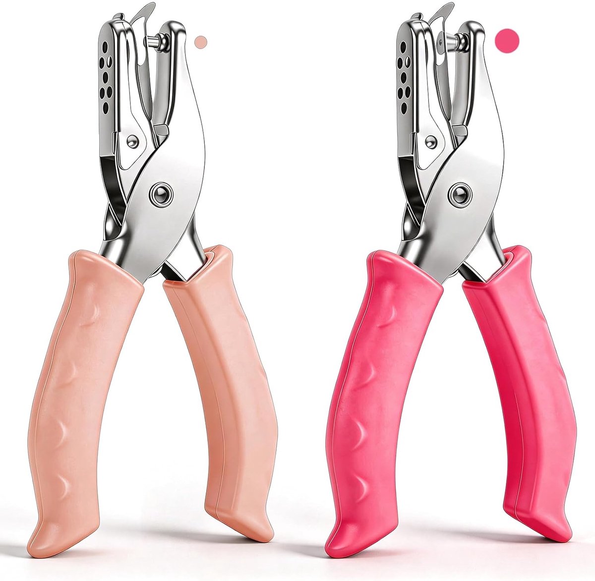 2 stuks, enkele gatenpons, gatstans met soft-grip, rond gat, gattang 6 mm & 3 mm, metalen stanstang voor doe-het-zelf knutselen, voor kantoor, thuis en klaslokaal, voor papieren