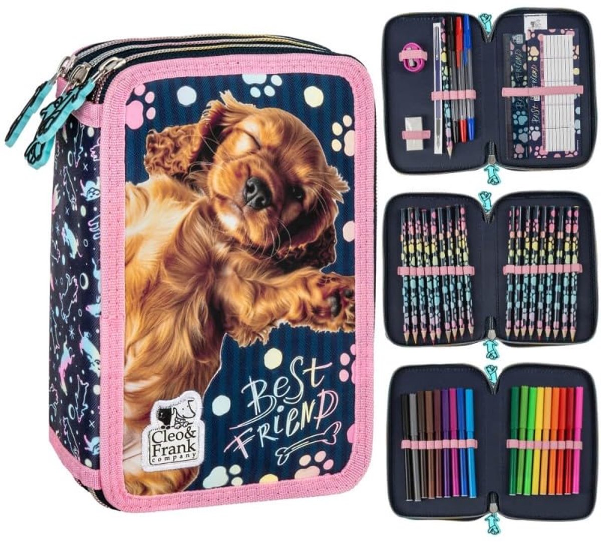 Etui voor jongens en meisjes - 1 vak, 2 of 3 vakken - gevuld met leuke motieven - ideaal voor school - SnelShoppen