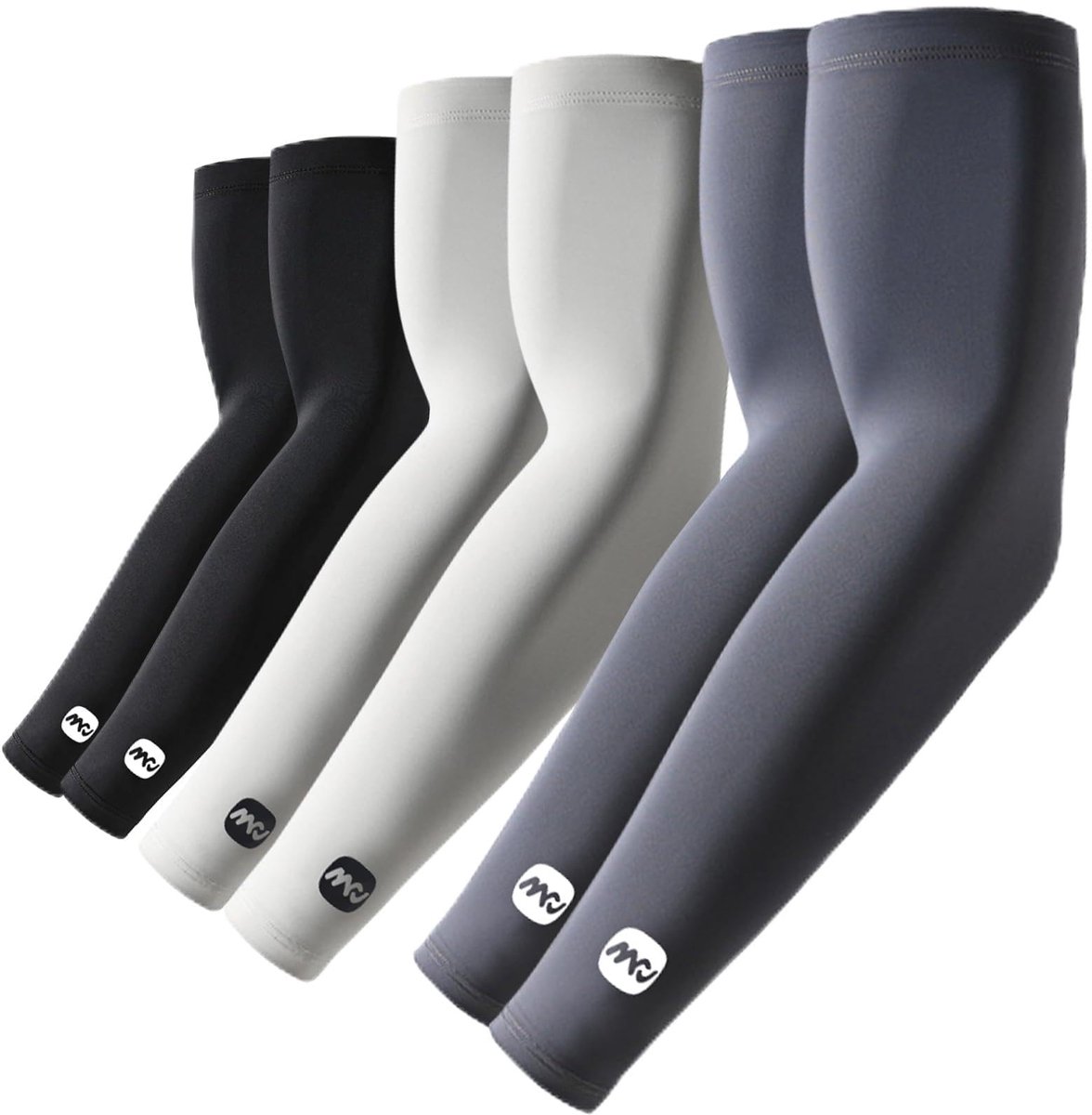 Zonnemouwen UV-bescherming XL - zwart+grijs - verkoelend - ideaal voor sporters - SnelShoppen