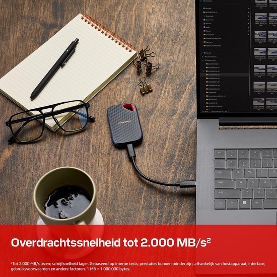 Externe SSD - Opslagstation - Snelle Data Transfer - Water- en Stofbestendig - 1TB Opslag - Zwart — afbeelding 3