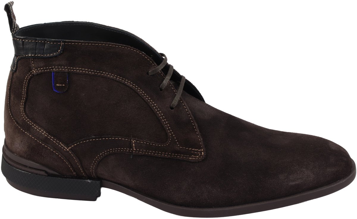 Floris van Bommel - De Hakker 01.04 - Veterboots Mannen - bruin nubuck/suede - 43
