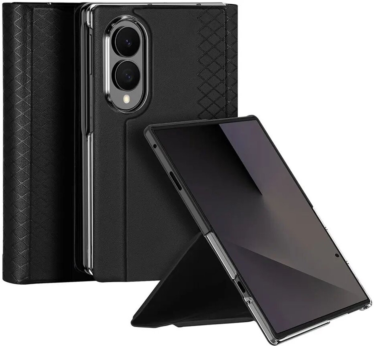 Dux Ducis Bril Hoesje Geschikt voor Samsung Galaxy Z Fold 8 Ultra - Back Cover Zwart
