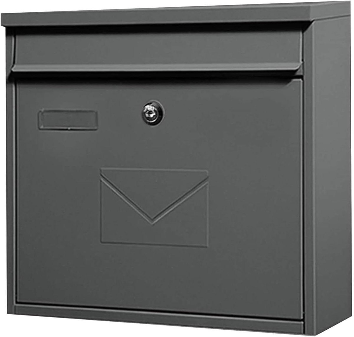 Gegalvaniseerde brievenbus - Postbox Pakketbox - Post Veilig Opslaan - Afsluitbaar Deurslot - 36 x 32 cm - Zwart