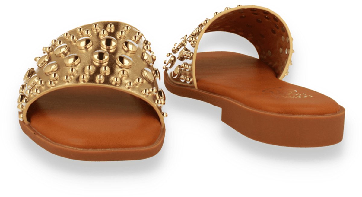 Double Heart Dames Slipper | Goud | Maat: 41