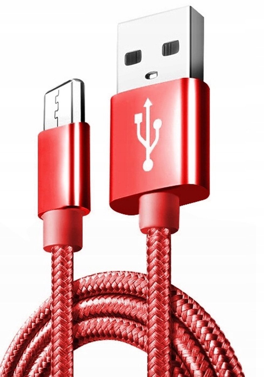 Maxlife Micro USB Kabel 1m Quick Charge 3.0 Rood Nylon