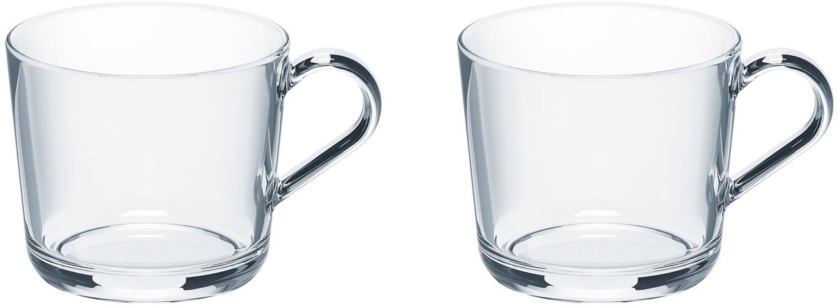 2x IKEA 365+ Glazen Mok 36 cl - Transparant & Functioneel