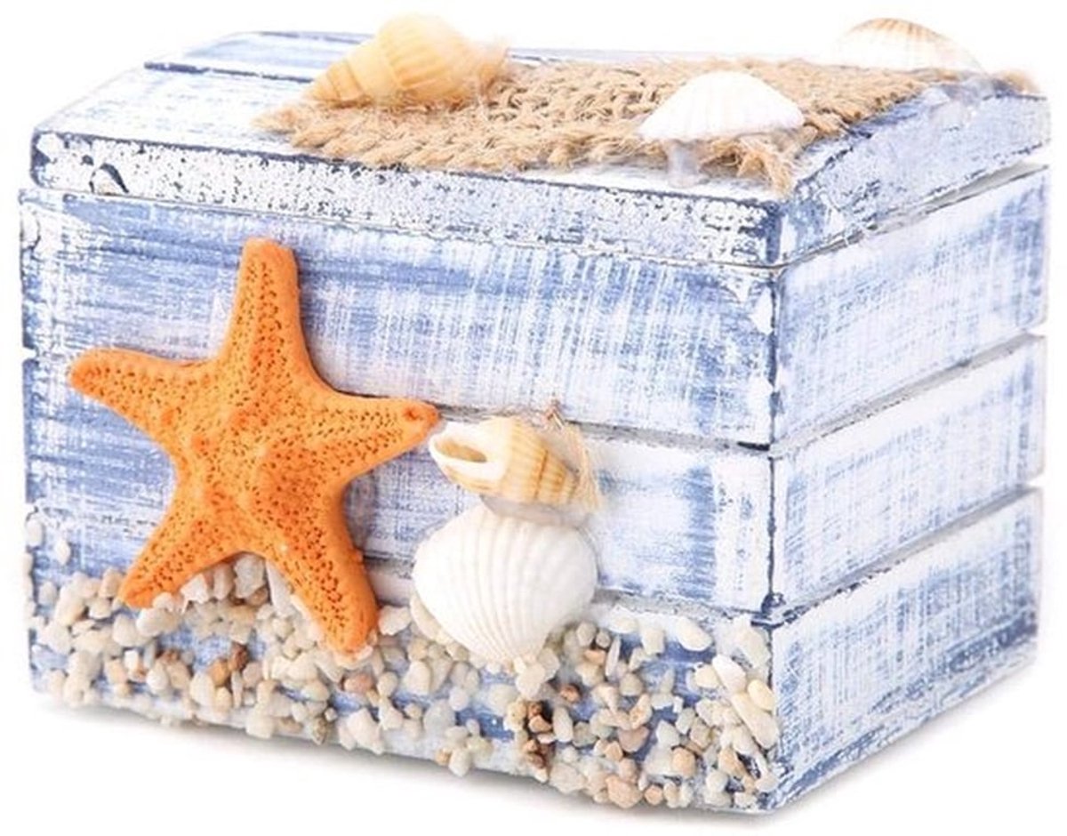 Sieradenbox Handgemaakt - Houten Opbergdoos - Decoratief met Sterrenbeeld - Geschikt voor Sieraden/Cosmetica - Romantisch Ontwerp - Natuurlijk en Fris