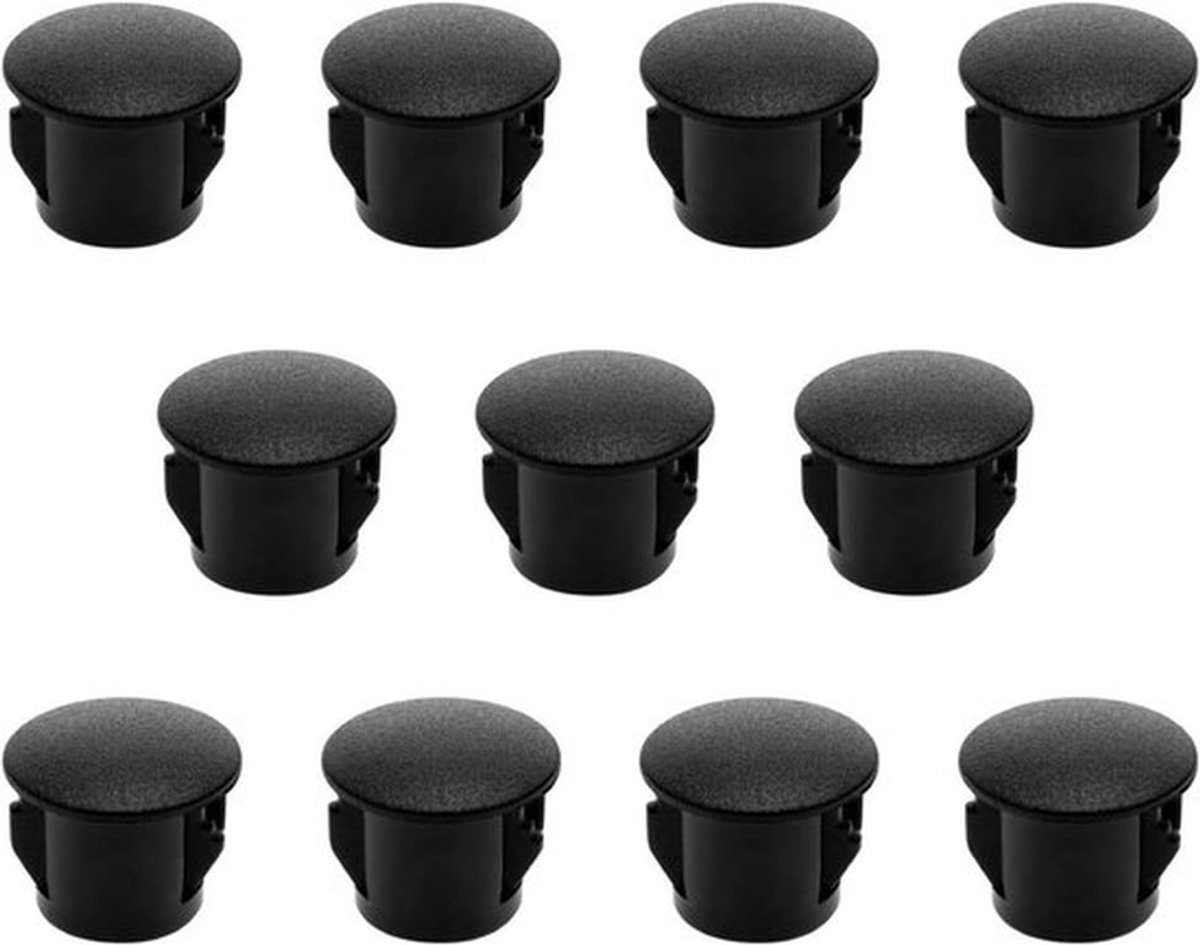 Gatpluggen - Kunststof - Zwart - Klikgat - Meubels - Stalen - Geschikt voor Kasten - 10 mm - 100 stuks - Buis - 10-10,5 mm - Hekwerk - Post - Pijp - Insert - Eindkappen - Funiture