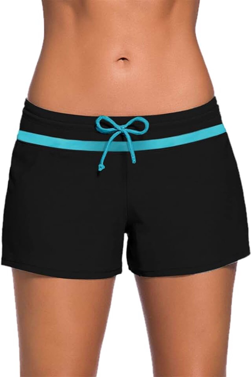 Shorts, Side Split Midden Taille Zwemmen Strand Boardshorts met Front Tie Trekkoord | Comfort Sneldrogende Surfen Zwembadzijde Effen Kleuren Boyleg Badmode Bikini Bottoms