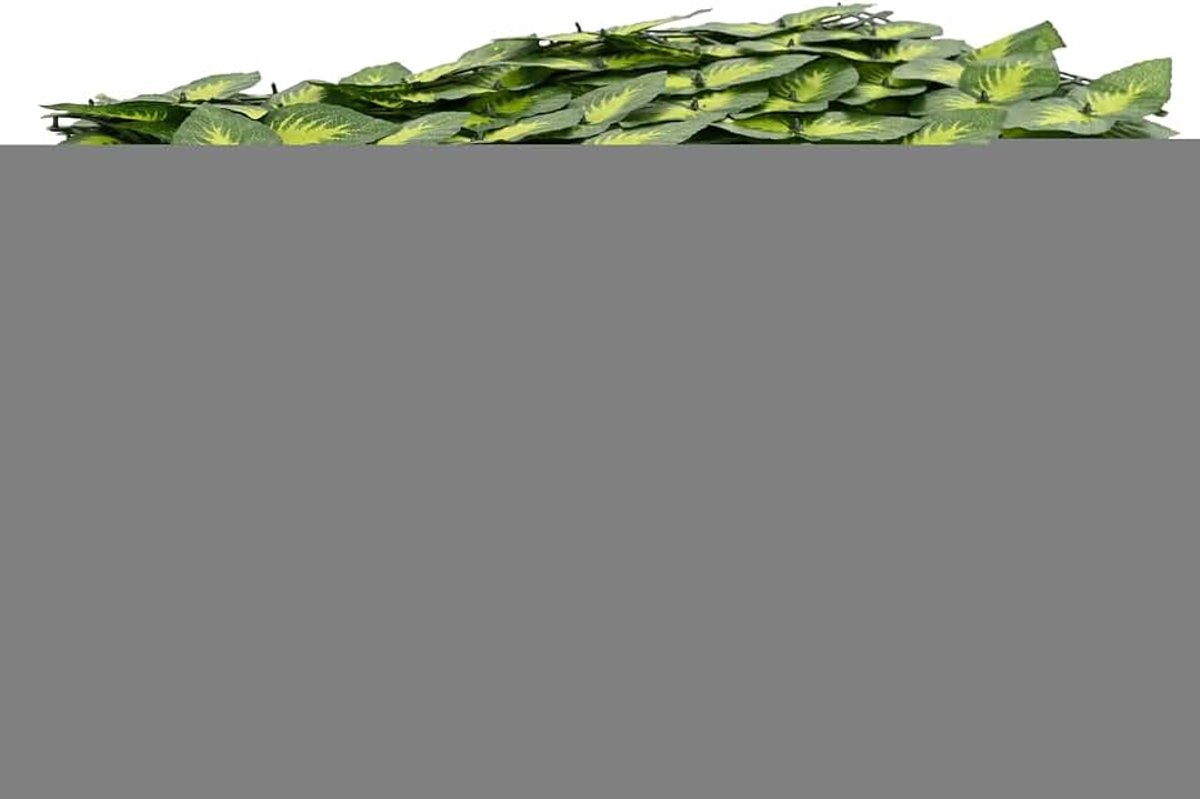 Loggia42040672 Balkoninkijkbescherming met bladeren, groen en geel, 200 x 100 cm, kunstheg, inkijkbescherming, balkonafdekking voor balkon en tuin