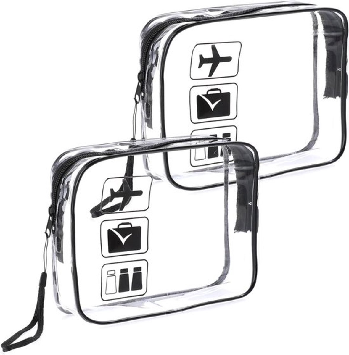 Doorzichtige TSA-goedgekeurde reistassen voor luchtvaartmaatschappij reizen - Set van 2 - Waterdicht - Make-up organizer