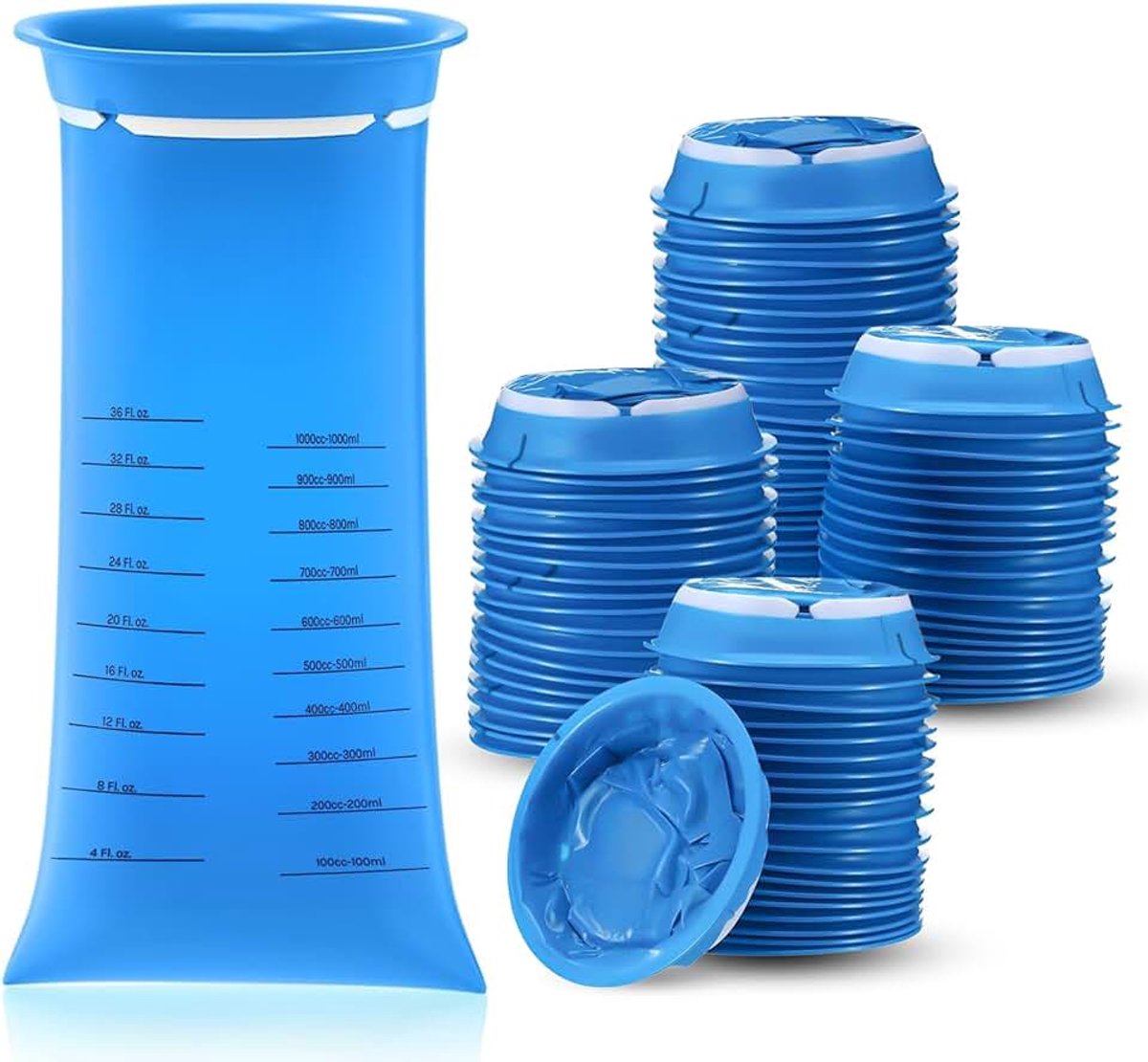 Braakzakjes met ring 1000ml – 50 stuks, hoge dichtheid braakzakjes & kotszakjes voor kinderen & volwassenen, reisziekte verlichting