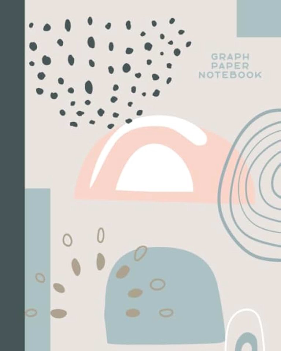 Paper Notebook: Large Stylish and Cute Composition Notebook Quad Ruled Graphing Paper | Unique Modern Abstract Art Cover Design in Pastel Pink and Gray