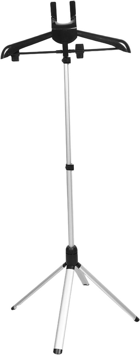 Opvouwbaar Stoomrek - Kledinghanger Standaard - Kleding Stomen - Verstelbare Hoogte - 147 cm Hoog - Zwart
