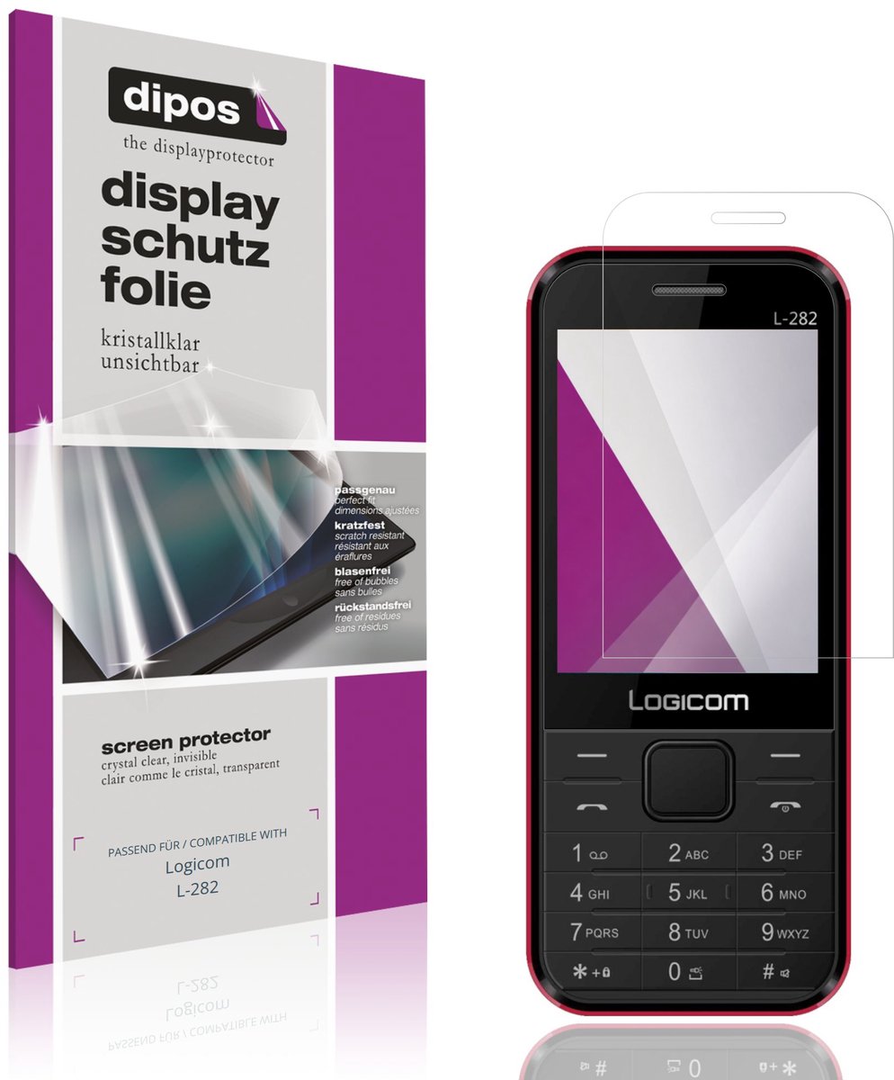 dipos – 4x Beschermfolie geschikt voor Logicom L-282 | Krasbestendige & heldere Screenprotector Ultra-Thin