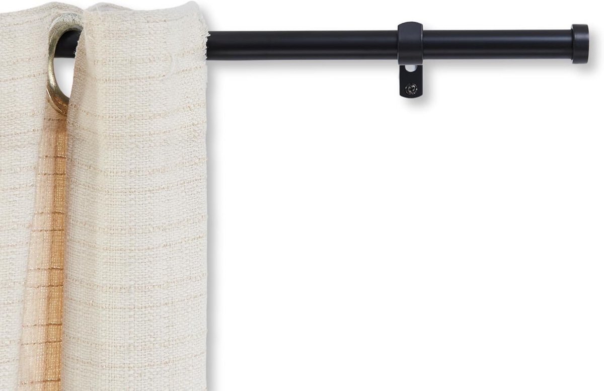 Gordijnroede verstelbaar 90-170cm - Zwart - Makkelijk te monteren - Creëer een gezellige sfeer - SnelShoppen