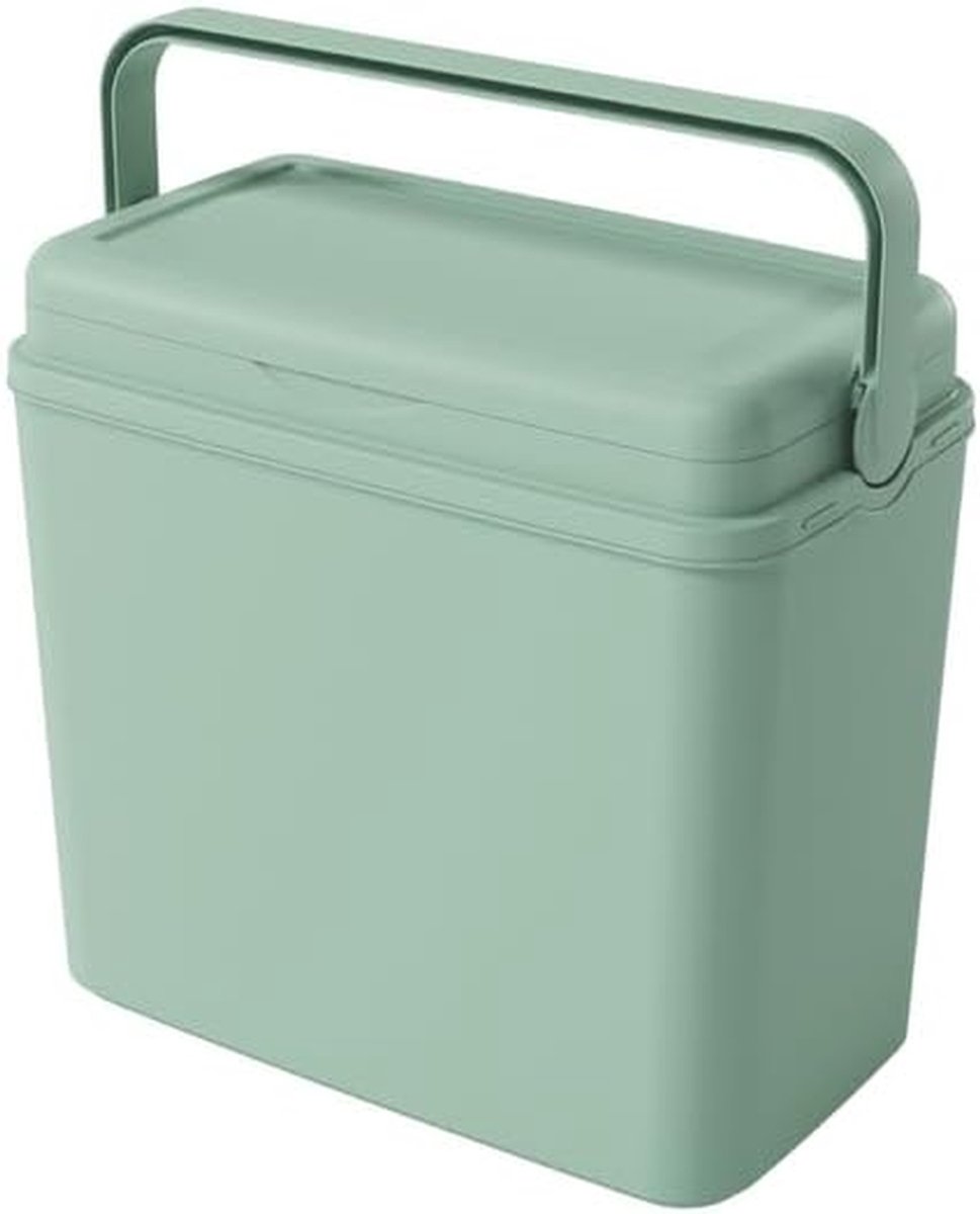 Koelbox 24L - Ijsbox Draagbaar - Buitenactiviteiten Opslag - Luchtdicht Vergrendelingsdeksel - 39.5 x 23 x 37 cm - Groen
