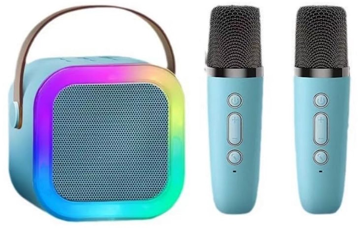 Draadloze karaoke-luidspreker K12 - Bluetooth-microfoon - RGB-licht - Ideaal voor thuis karaoke - SnelShoppen