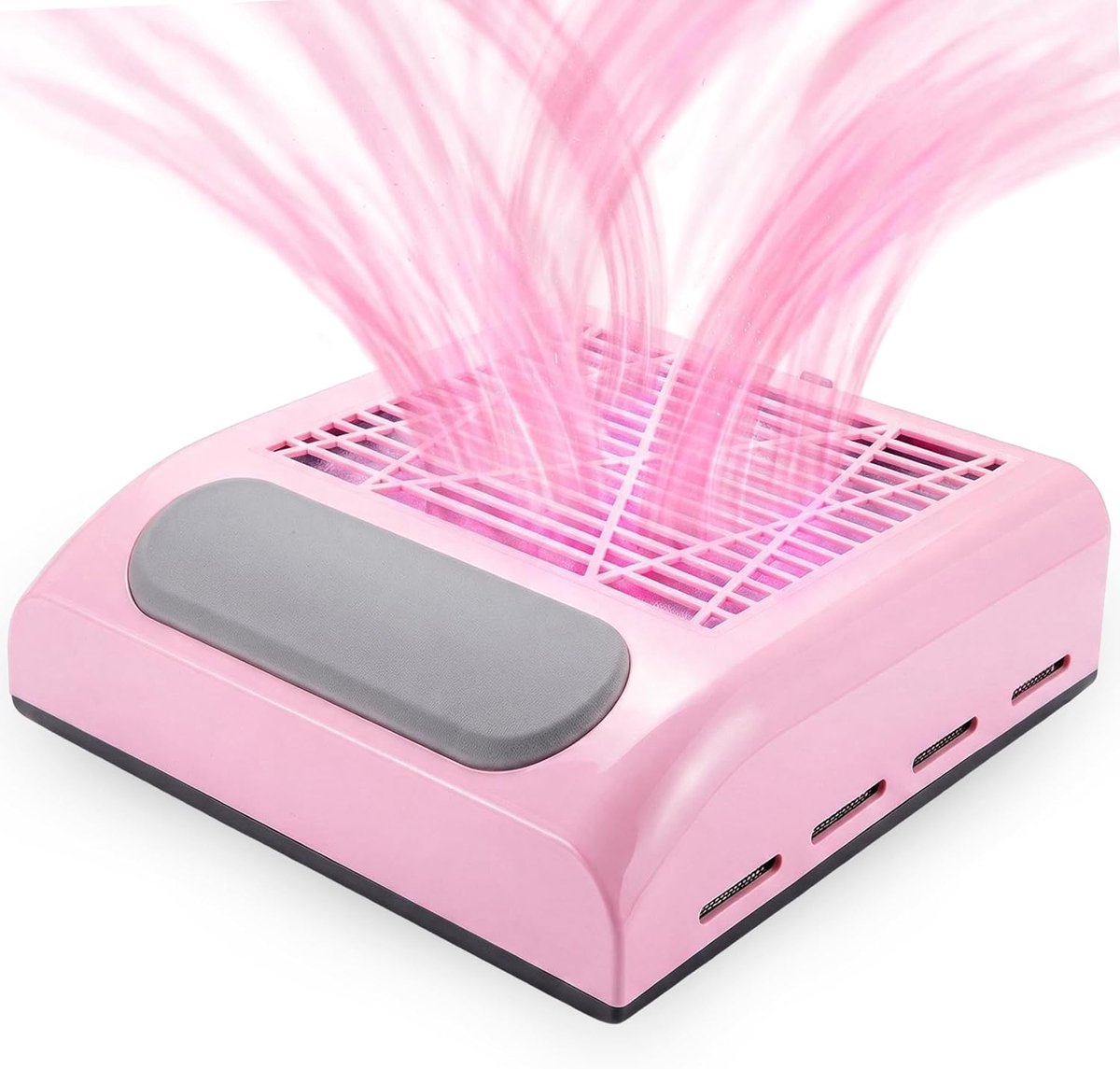 Professionele nagelstofzuiger voor nagelstudio en thuis, 80 W, krachtige stofzuiger voor manicure, salon, nageldesign, snelheid 4500 rpm, roze