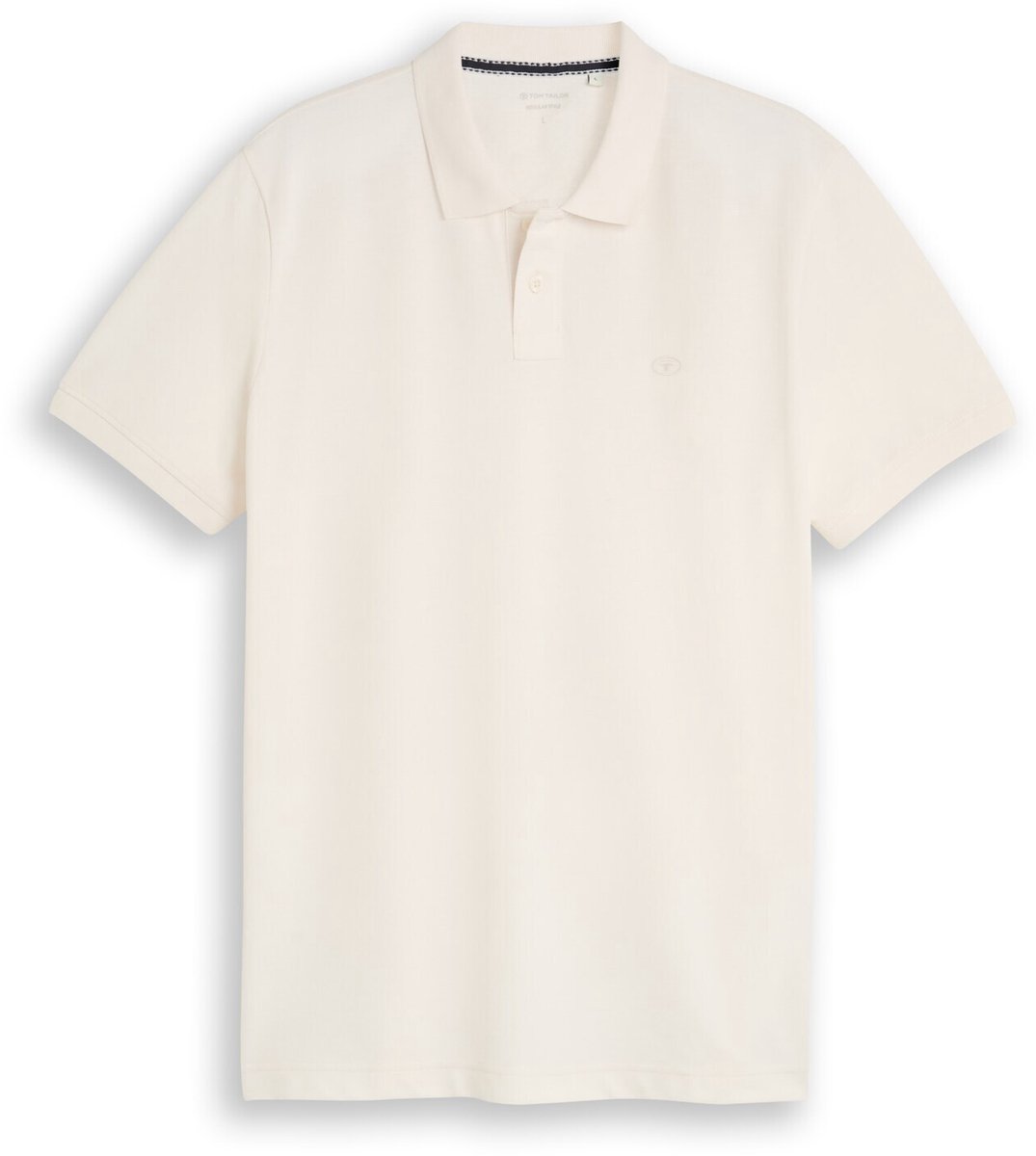 Tom Tailor - Piqué-poloshirt met geborduurd logo - Maat XL - Gardenia White