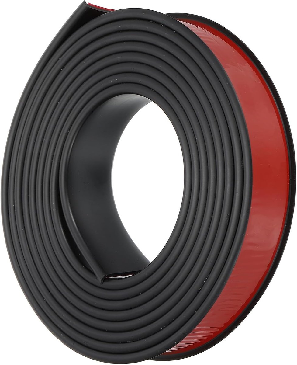 U-vormige randafwerking, 1-3/16 inch x 3 m zelfklevende flexibele fineerranden, meubelrandbeschermer voor reparatie van planken, kasten, tafelreparaties, zwart