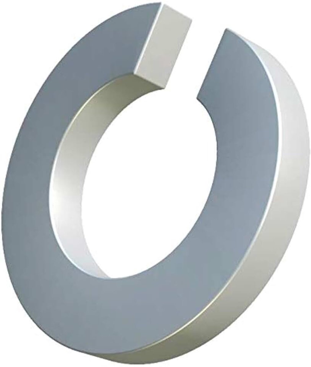 M12, splitring, helixvergrendeling verzinkt staal, enkele spoel vierkant doorsnede sluitring, pakkingring voor 12 mm bout/schroef DIN 127 (verpakking van 25)