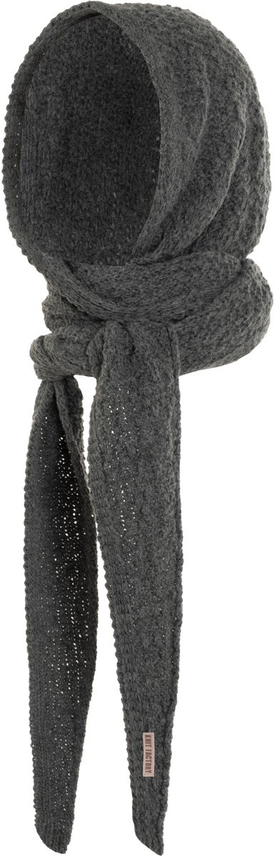 Knit Factory Blake Capuchon Sjaal - Antraciet - One Size