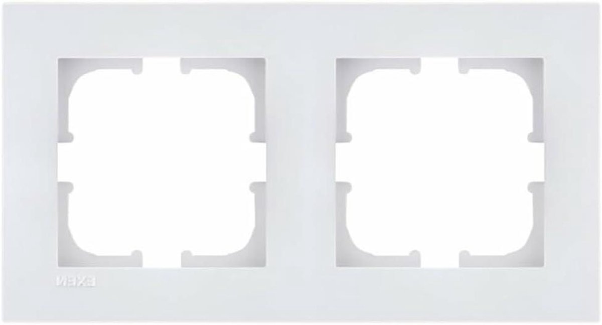 Dubbel Frame - Wandplaat Afdekraam - Stopcontact Montage - Specifiek voor EXEN Modules - 154 mm - Wit