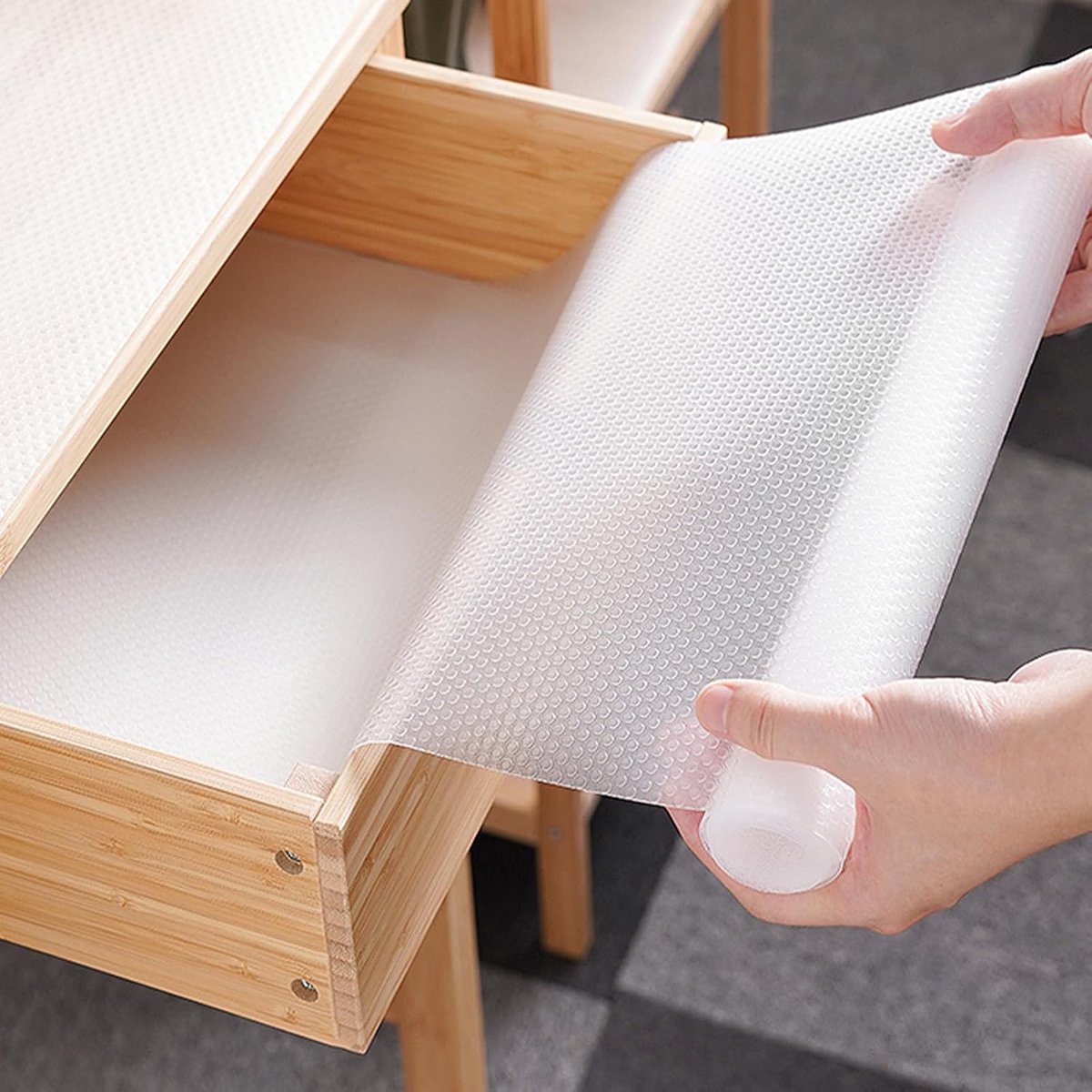 Lademat 30 X 500cm Ladebekleding,EVA-Convexe Ladematten Voor Planken,Kasten | Transparante Plankvoering,Antislip, Waterdicht, Ladevoeringen Voor Laden, Koelkasten, Thuis, Kantoor, Vrije Snit, Wasbaar