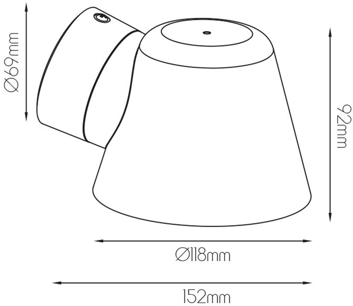Tatti zwarte wandlamp voor buiten, ABS+PC, GU10-fitting (lamp niet inbegrepen), IP54, 118 x 92 x 152 mm