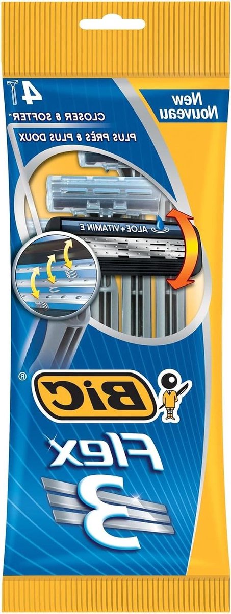 Scheermesjes Flex 3 - Triple Blade - Glad Scheren - Flexibele Kop - 4 Stuks - Blauw
