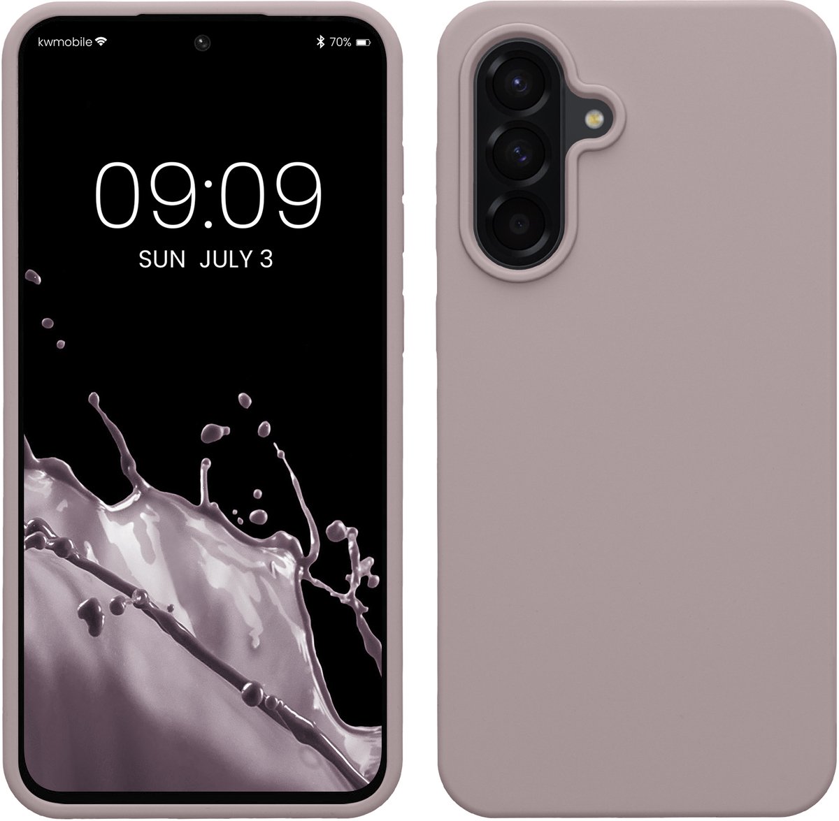 kwmobile telefoonhoesje geschikt voor Samsung Galaxy A56 5G - Hoesje met siliconen coating - Smartphone case in lila wolk