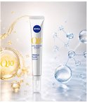 Nivea Q10 Anti-Rimpel Expert Serum tube met Q10 moleculen en gouden vloeistof.