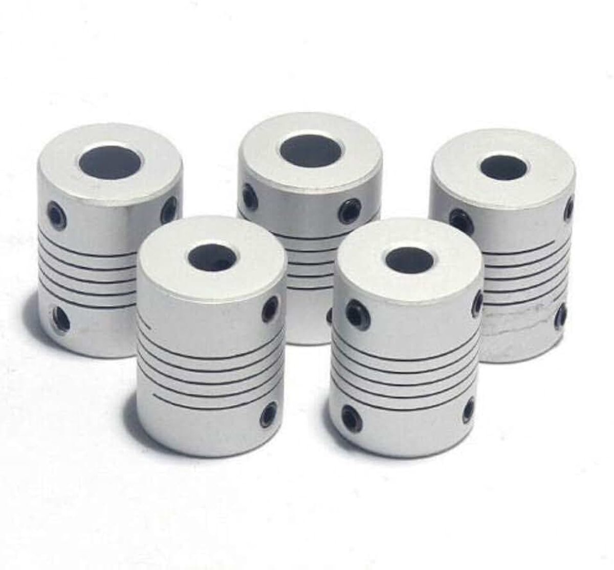 flexibele askoppelingen, 5PCS Aluminiumlegering Flexibele Koppeling voor Verbind Servomotor, Stappenmotor, Machineplatform, enz.