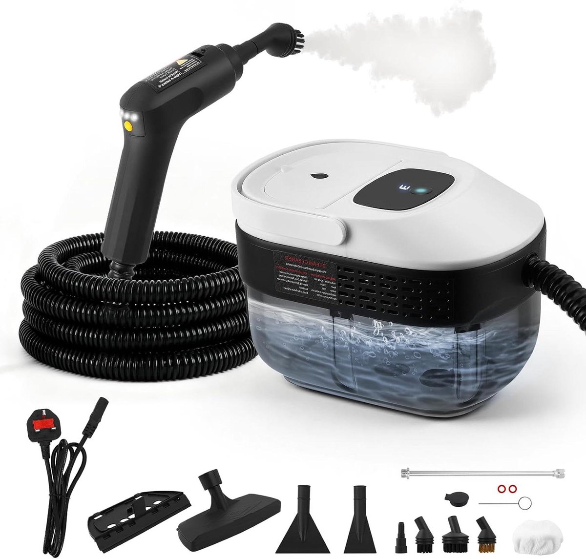 Stoomreiniger - Handstomer - Grondig Reinigen - 3 Stoomniveaus - 1.6 Liter - Wit