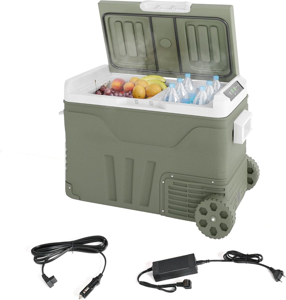 Draagbare Koelbox - Mobiele Vriezer - Kamperen Auto - Dubbele Zone - 33 Liter - Groen