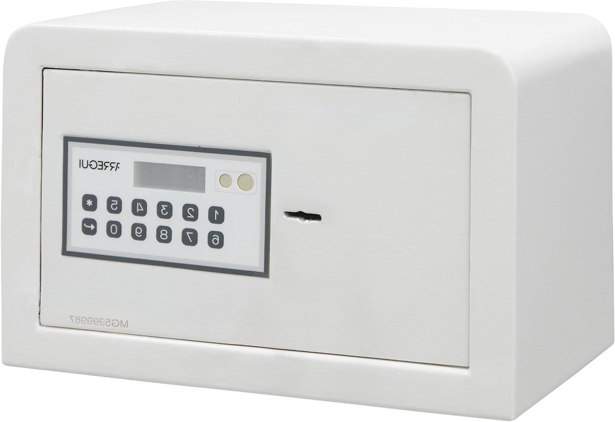 Kluis met Dubbele Slot - Veiligheidsbox Code - Waardevolle Spullen - Dubbele Beveiliging - 8 Liter - Wit