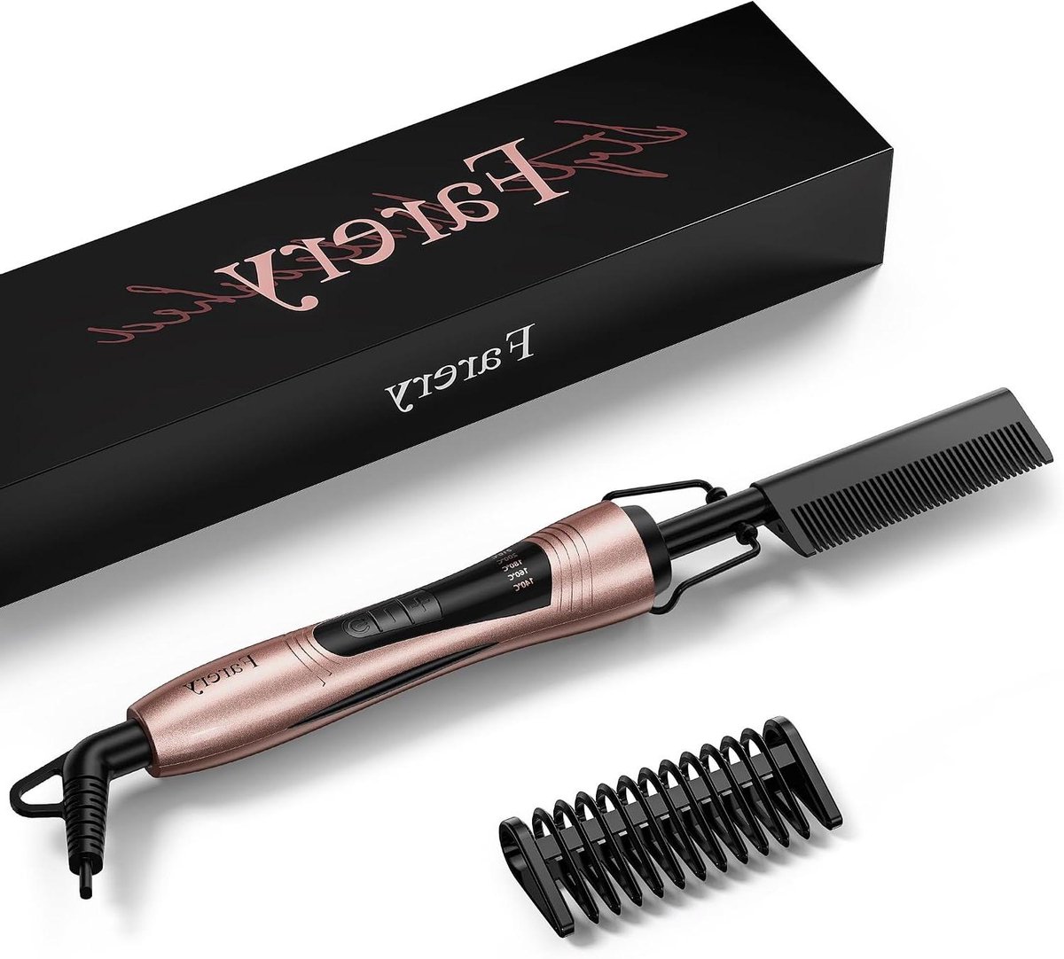 Elektrische Warmtekam - Haar Stijltang - Pruiken Baarden Stijlen - Keratine Arganolie Infusie - Verstelbare Temperatuur - Zwart