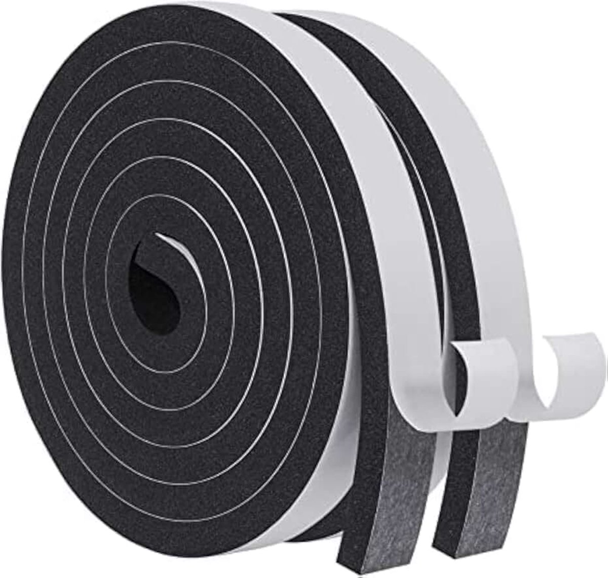 Zelfklevende I-profiel tochtstrip 20mm (b) x 10mm (d)/x4m zwart2 | tochtstopper voor ramen en deuren, geluiddichte, waterdichte en stofdichte strip tegen koude tocht en botsing