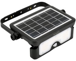Bemko Solen SOLAR - LED-Breedstraler - 7W Zonne-energie Floodlight - 900Lm Schijnwerper - 3-traps 3000/4000/6000K - IP65 bewegingsmelder PIR-sensor - Zwart