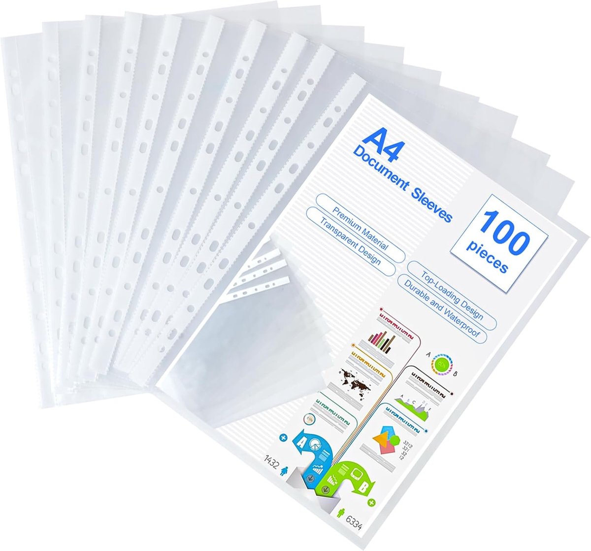 SnelShoppen - 100 Transparante A4 Enveloppen Documenten - PP Plastic Beschermhoezen - Duurzaam en Scheurvast - Ideaal voor Opslag en Organisatie van D