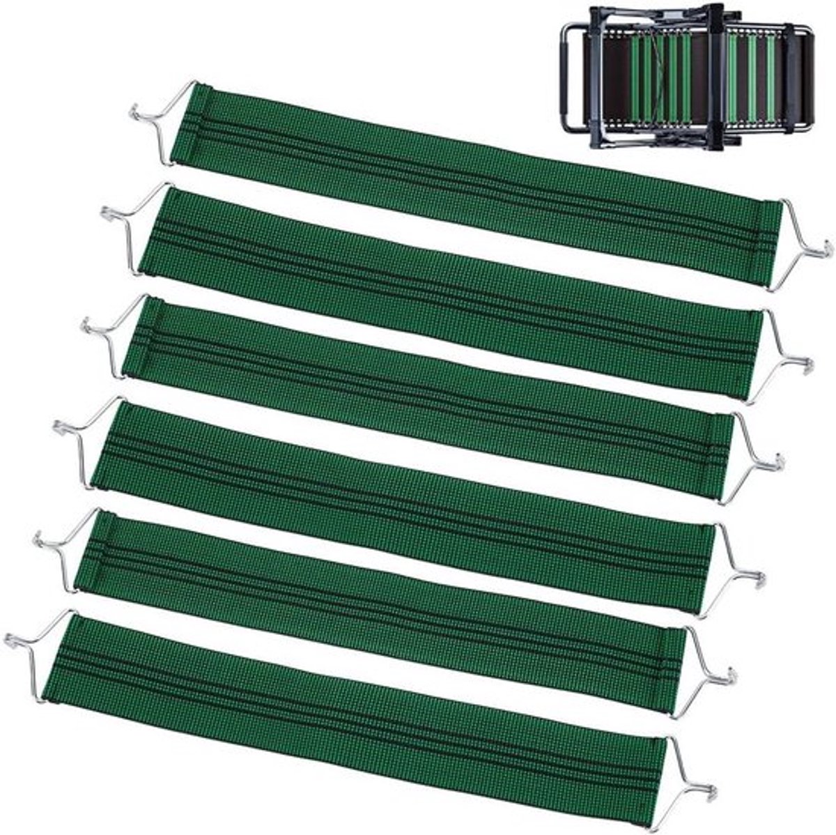 Zwaartekracht Stoel Riemen Set van 6 - Verstevigde Anti-Crack Riem 38x5.6cm - Ligstoel Versterking Vervanging met IJzeren Haken