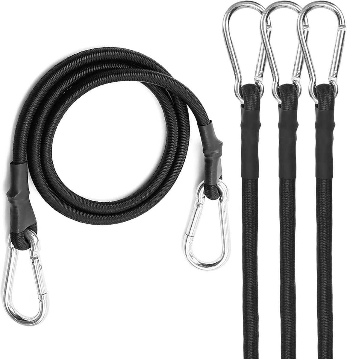 SnelShoppen - Elastische Riemen met Haakjes, Bevestigingsbanden met Karabijnhaak, Spanklemmen, Elastische Touwen voor Zeilen, Vervoer van Bagage, Moto